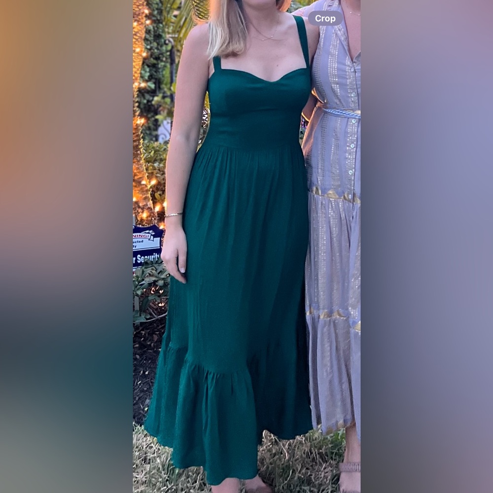 Reformation Green Sleeveless Midi Gown